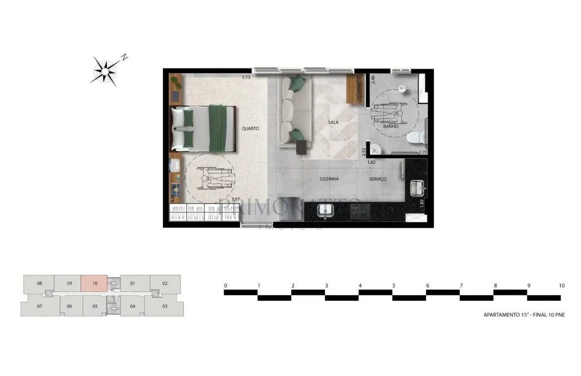 Apartamento 15º andar · final 10 PNE