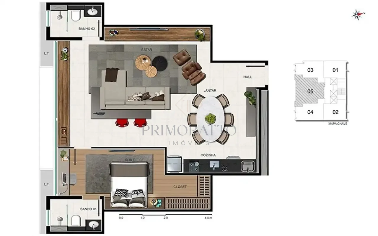 Apartamento 1 Quarto · Opção 05