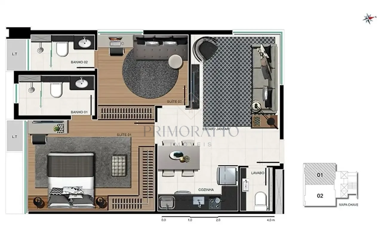 Apartamento 2 Quartos · Opção 01