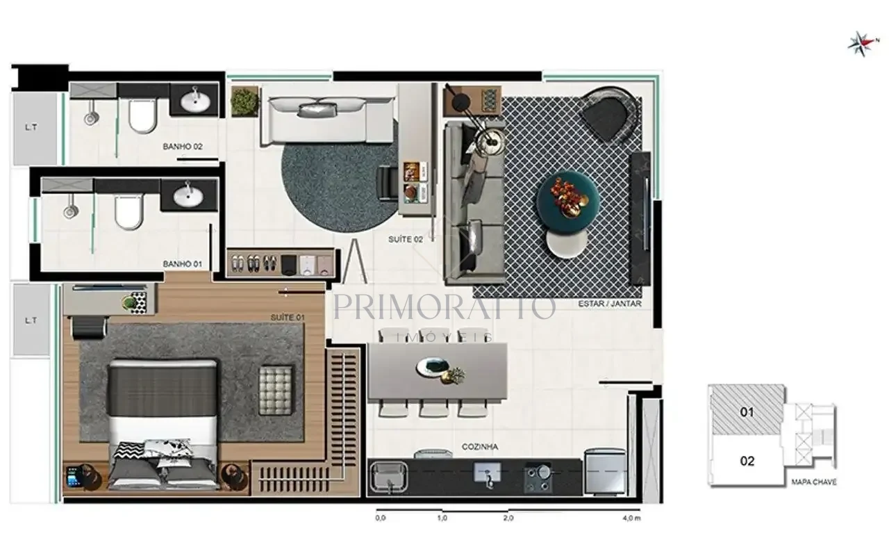 Apartamento 2 Quartos · Opção 02
