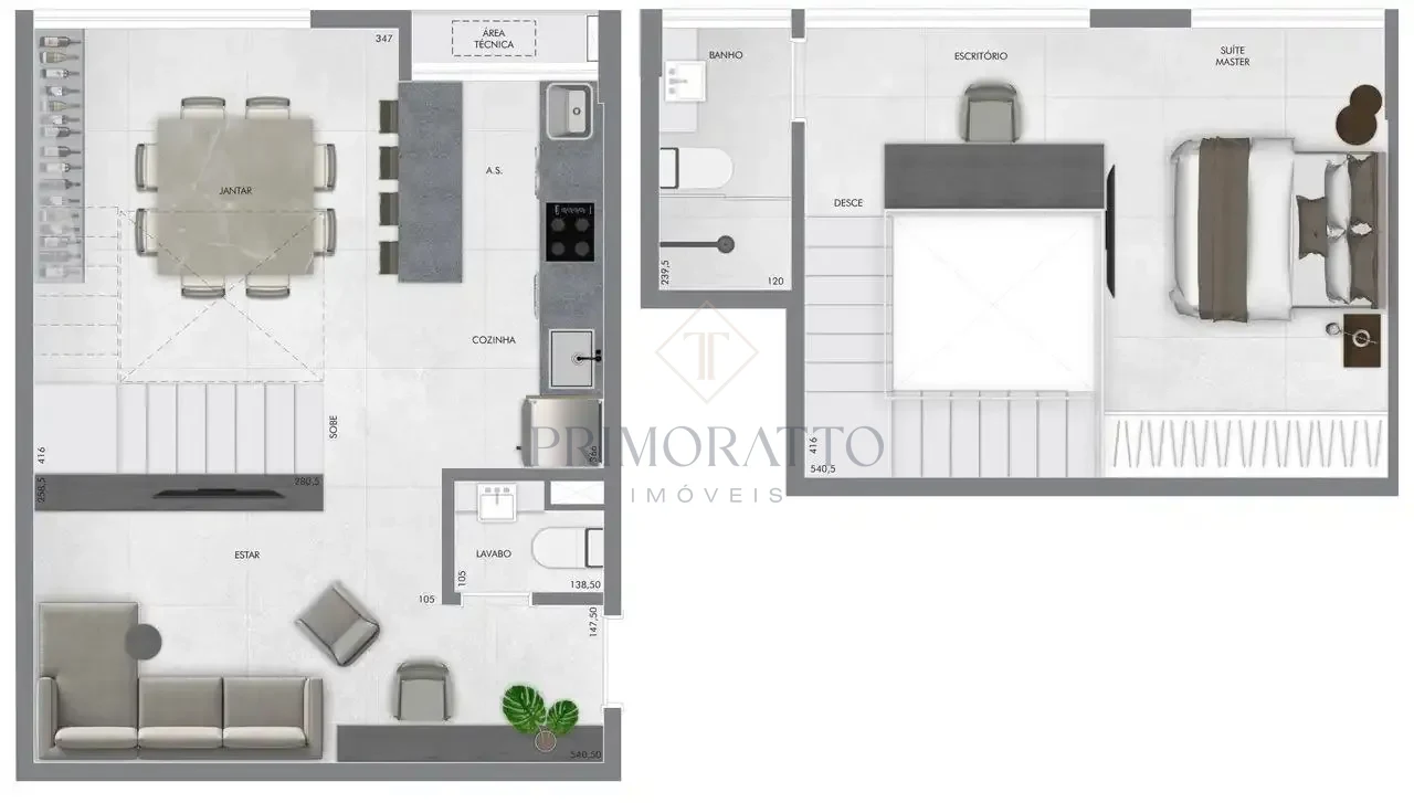 1 Suíte Duplex · Opção A