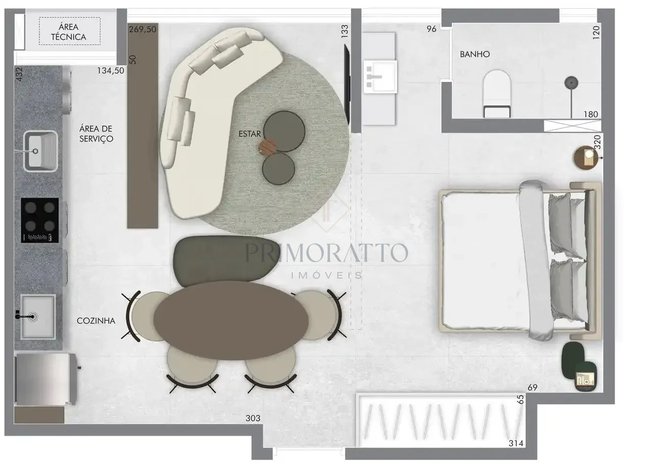 1 Suíte · Loft