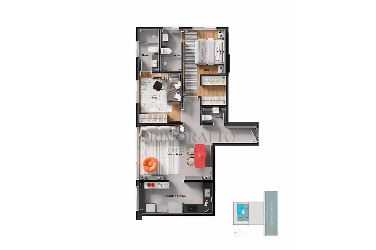 Apartamento Tipo 2 Suites