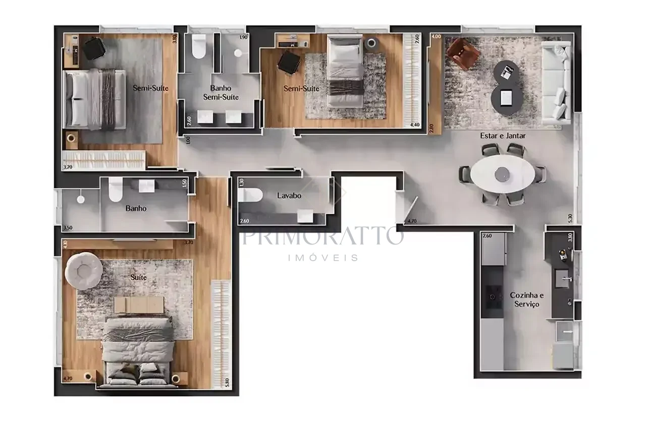 Apartamento Tipo 3 Quartos