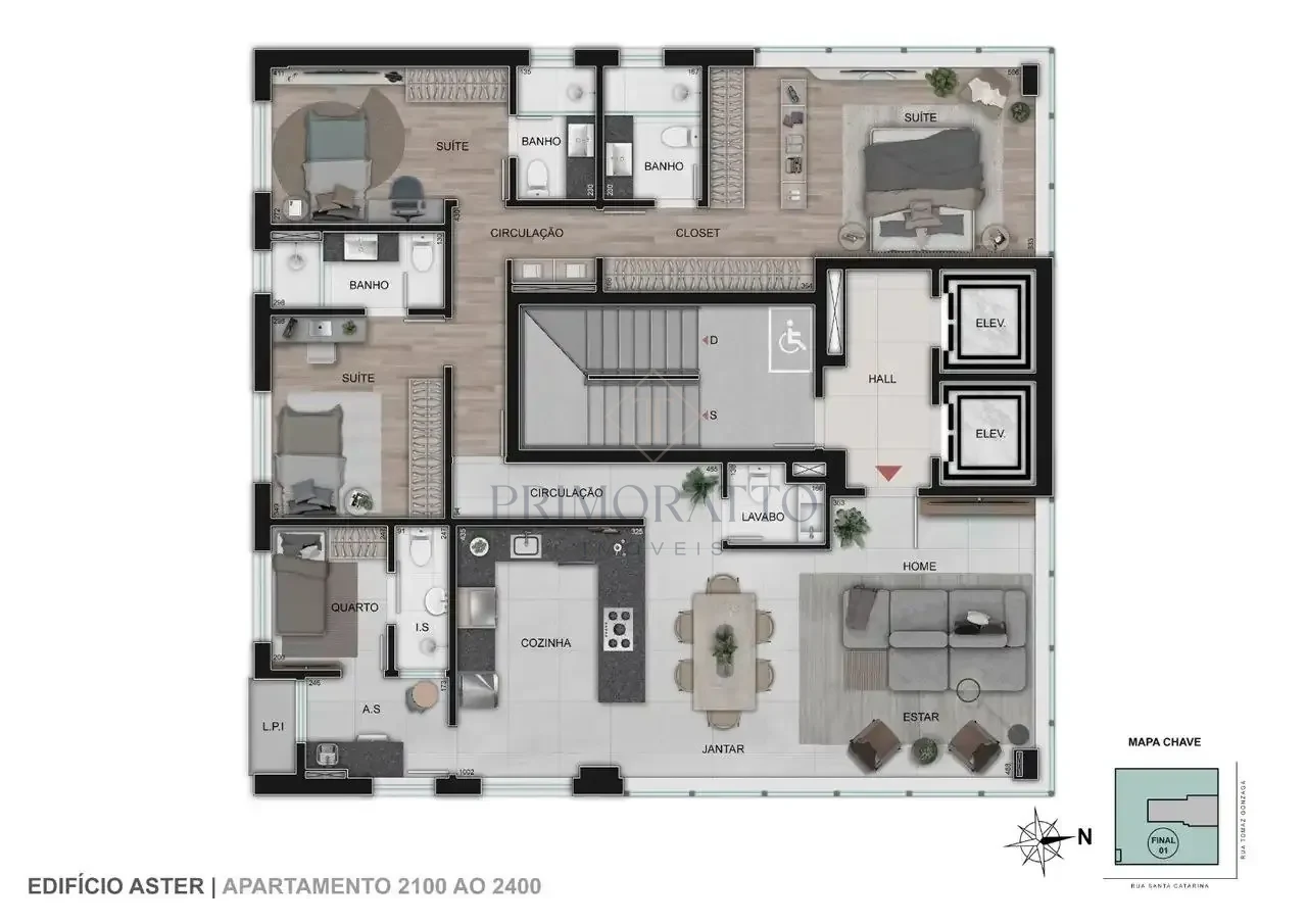 Apartamento Tipo · 2100 ao 2400