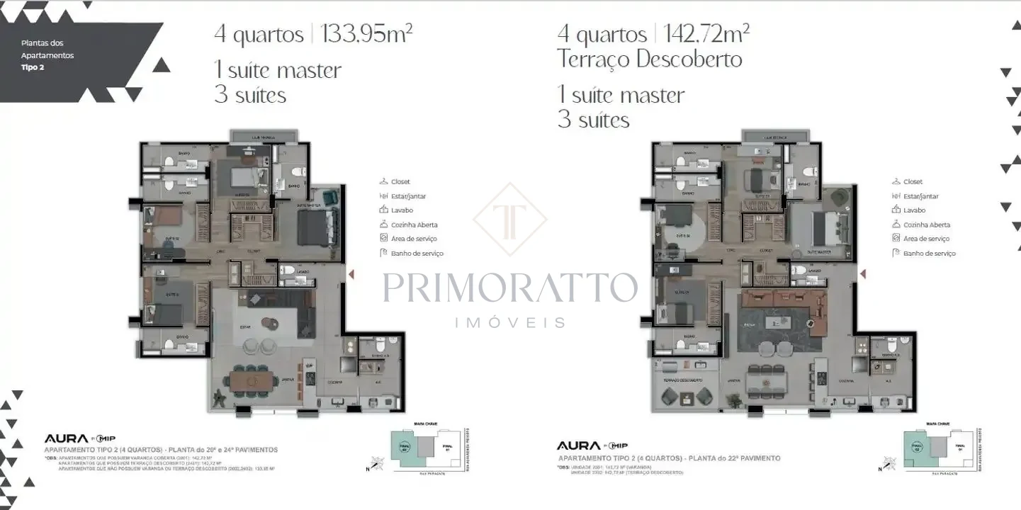 Apartamento Tipo · 20º, 22º, 24º Pavimentos