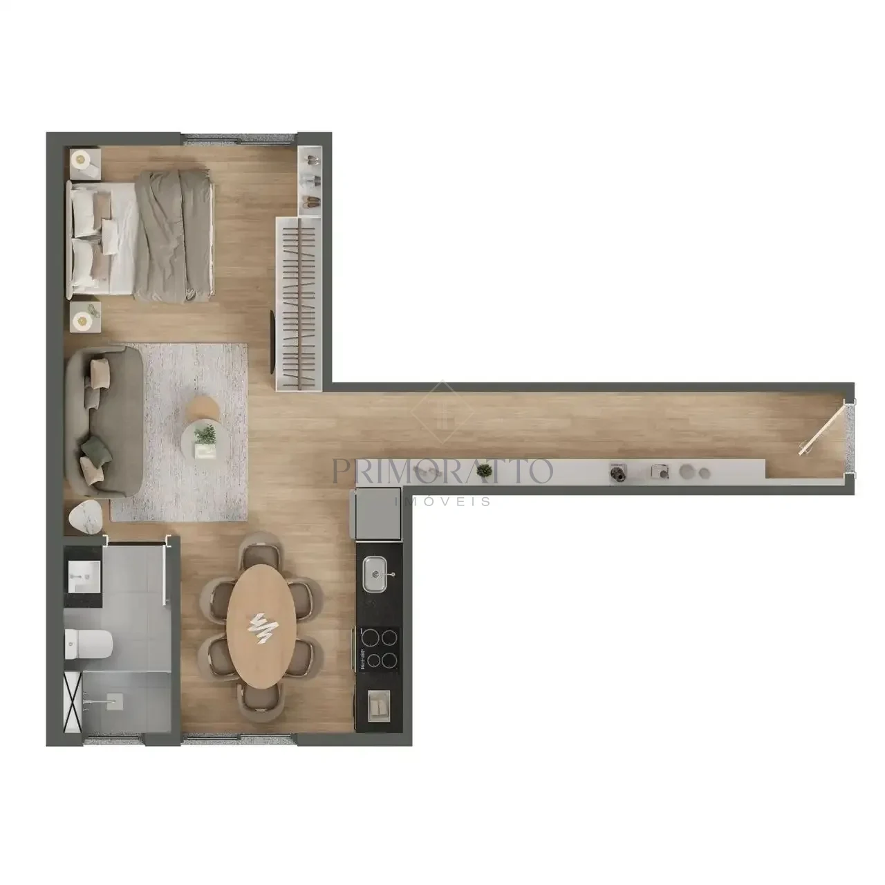 Apartamento De 1 Quarto 43 M