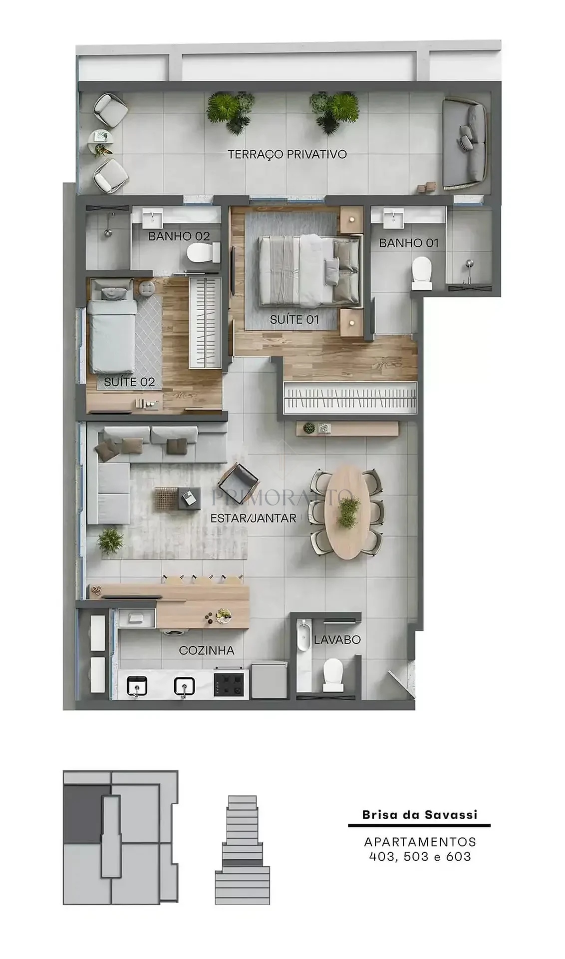 Apartamento Tipo · 4º ao 6º Pavimento · Final 03