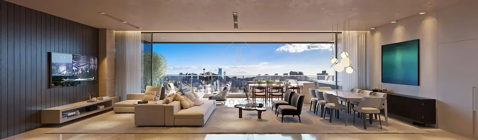Lounge gourmet com vista panoramica