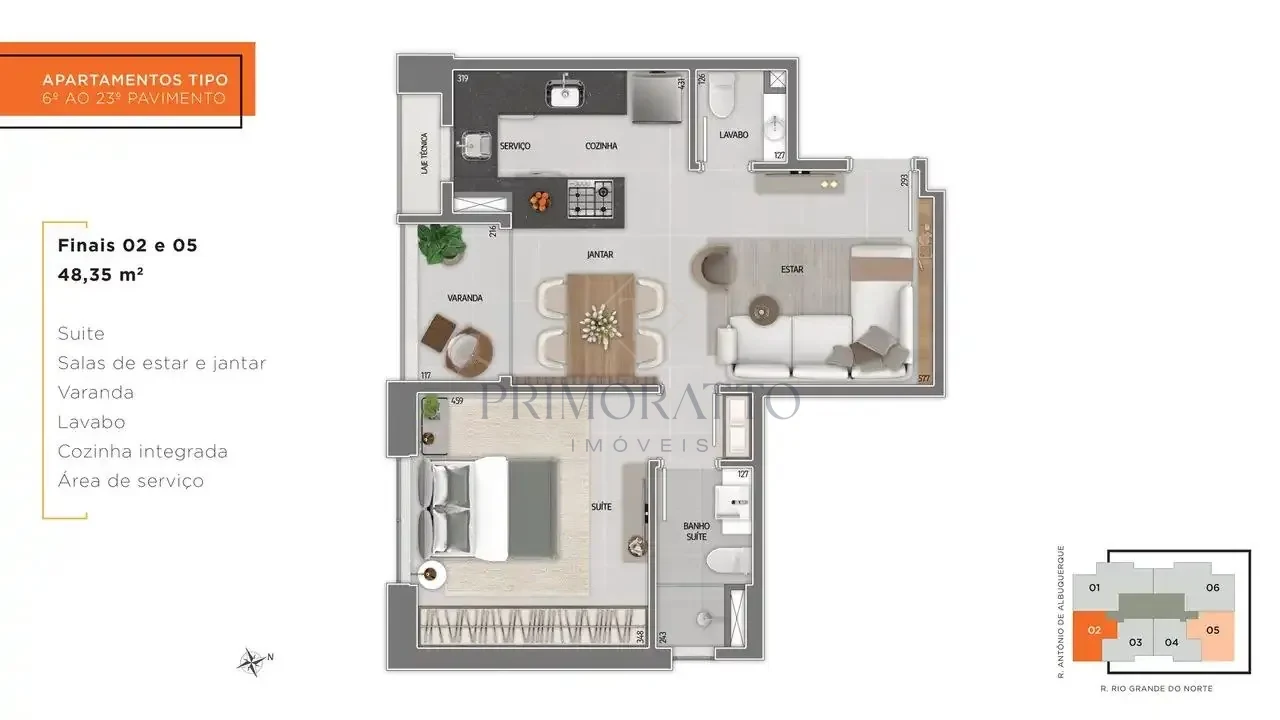 Apartamento Tipo · Finais 02 e 05