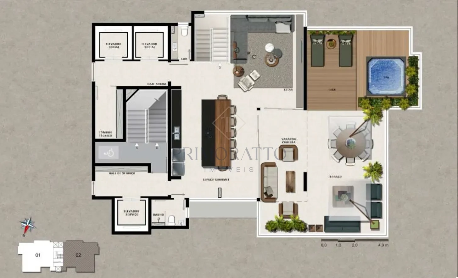 Cobertura duplex · deck, spa e terraço gourmet
