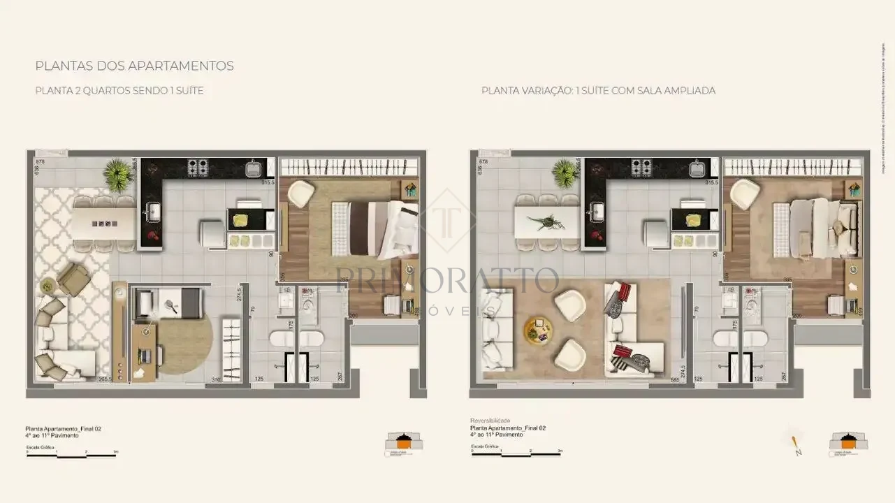 Apartamento Tipo 02 · 4º ao 11º Pavimento
