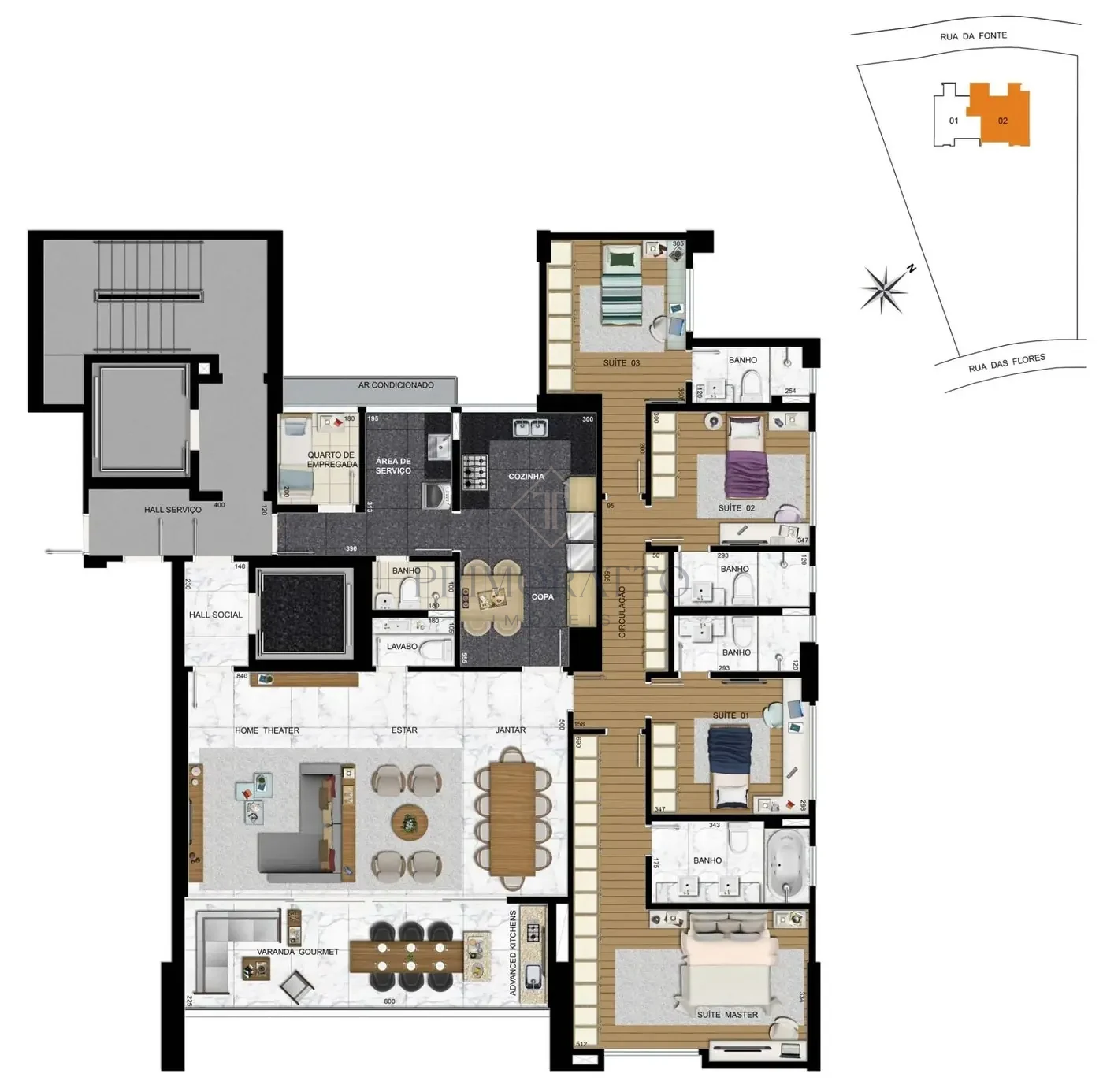 Apartamento · 4 suítes · 206 m²