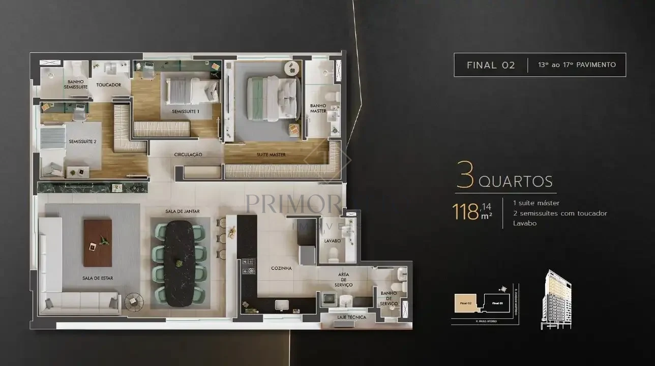 Apartamento Tipo 02 13 Ao 17 Pavimento