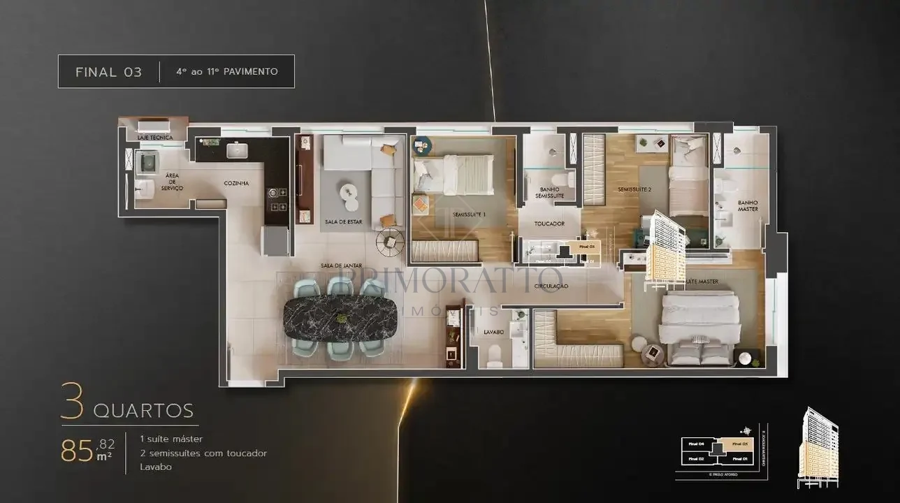 Apartamento Tipo 4 Ao 11 Pavimento