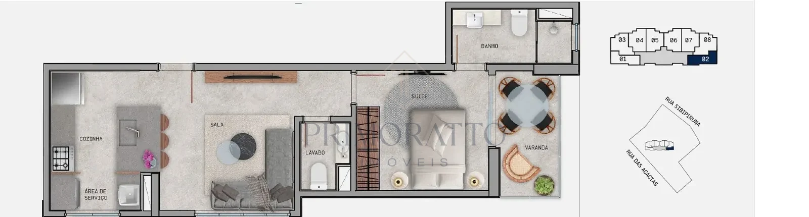 Planta tipo · 52 m²