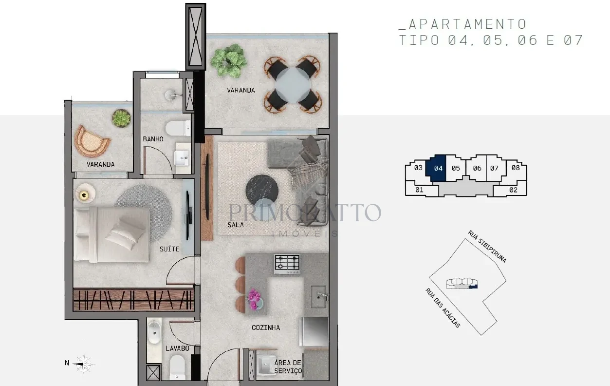 Planta tipo · 55 m²