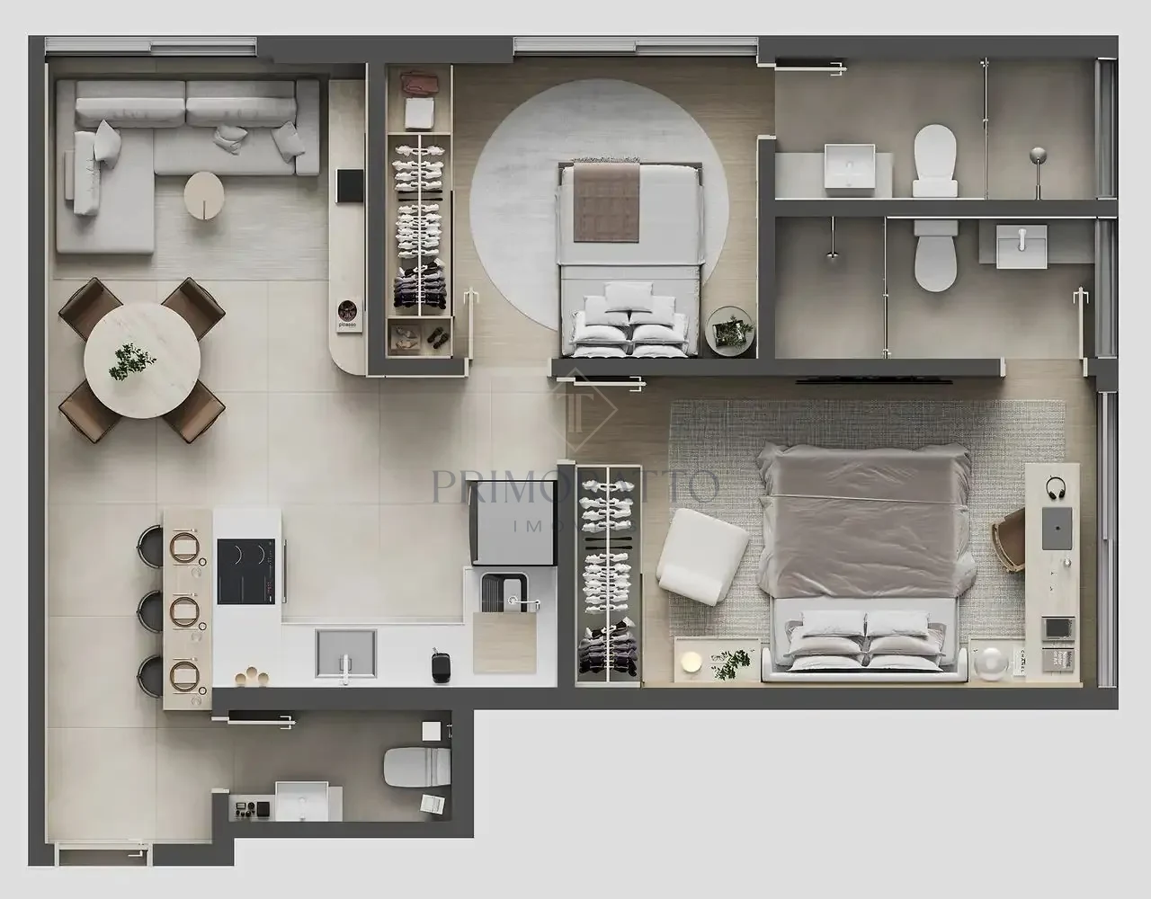 Apartamento Tipo — 2 Suítes