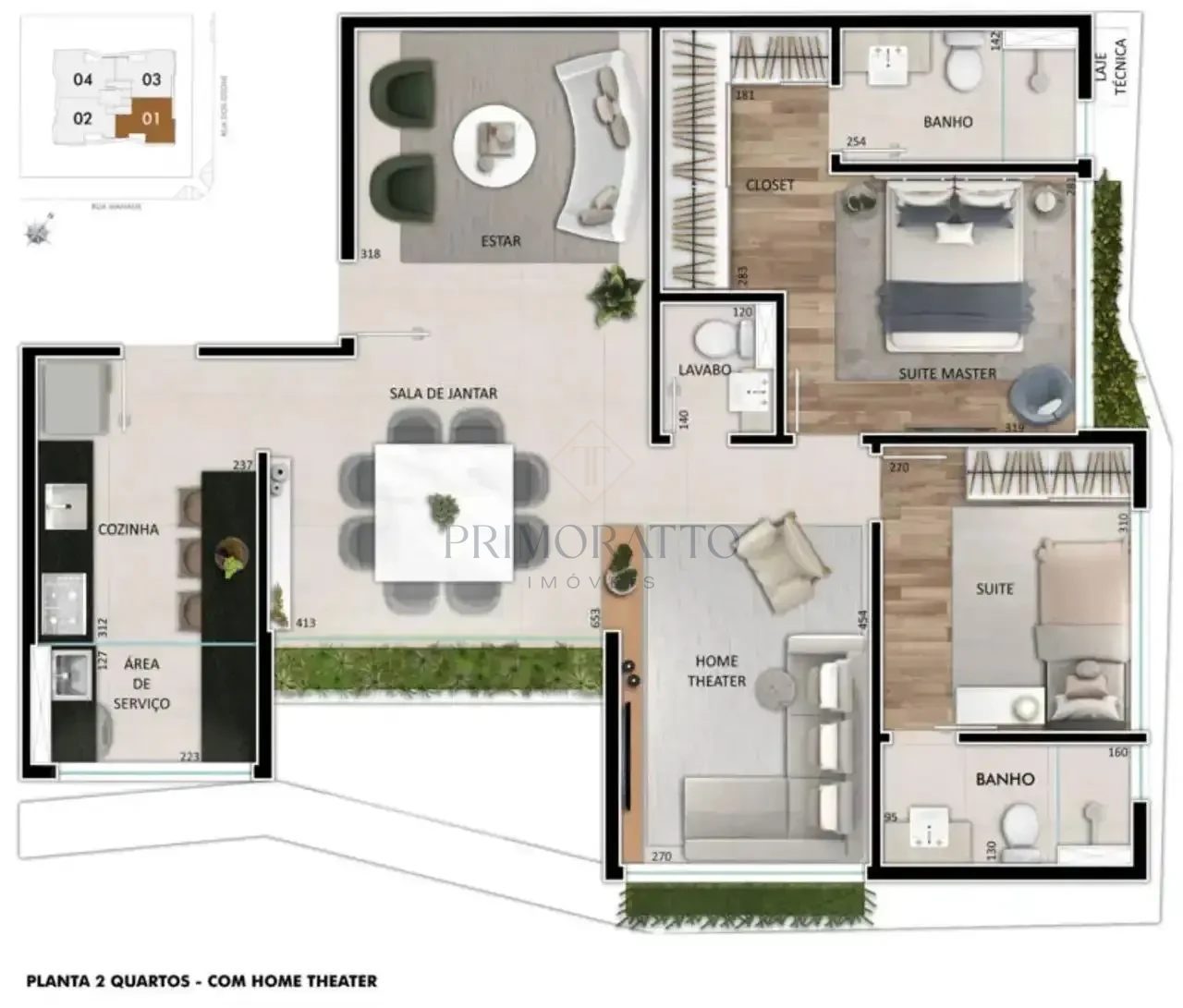 Apartamento tipo · 2 quartos