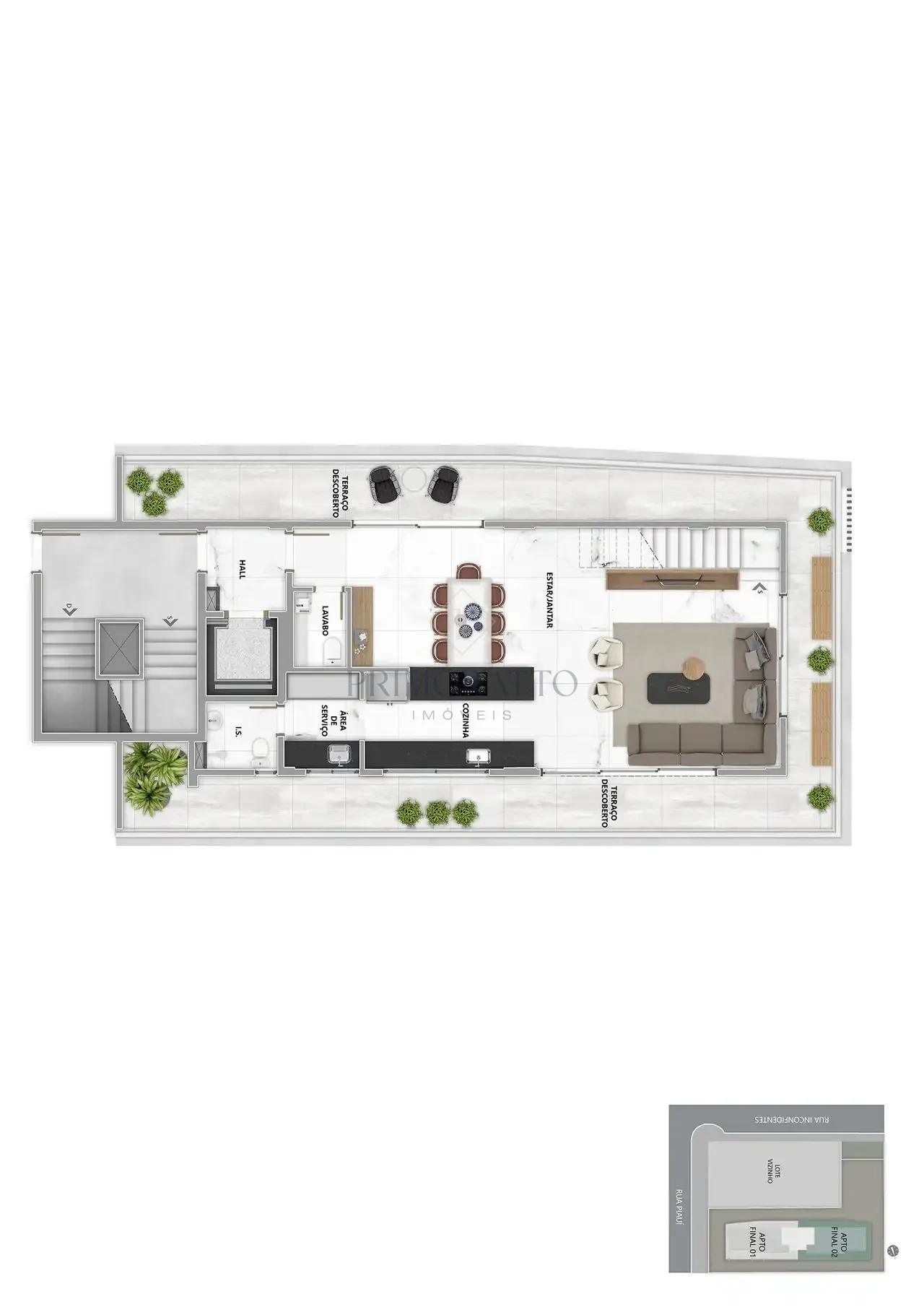 Duplex Garden — Pavimento Inferior