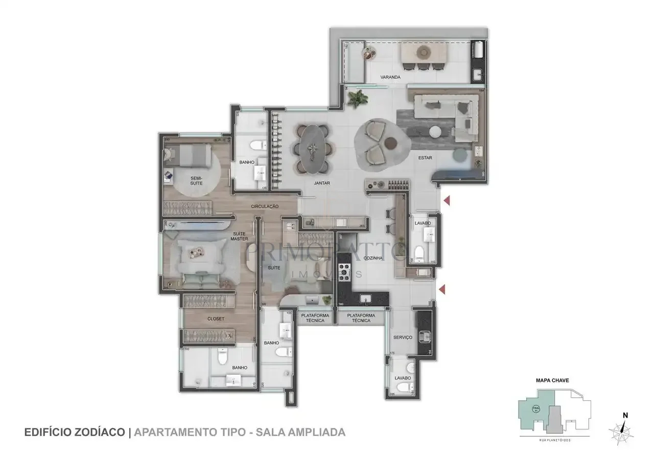 Apartamento Tipo — Sala Ampliada
